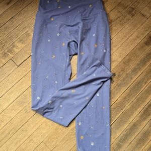 POPFLEX Kids Leggings in Blue with Floral Accents